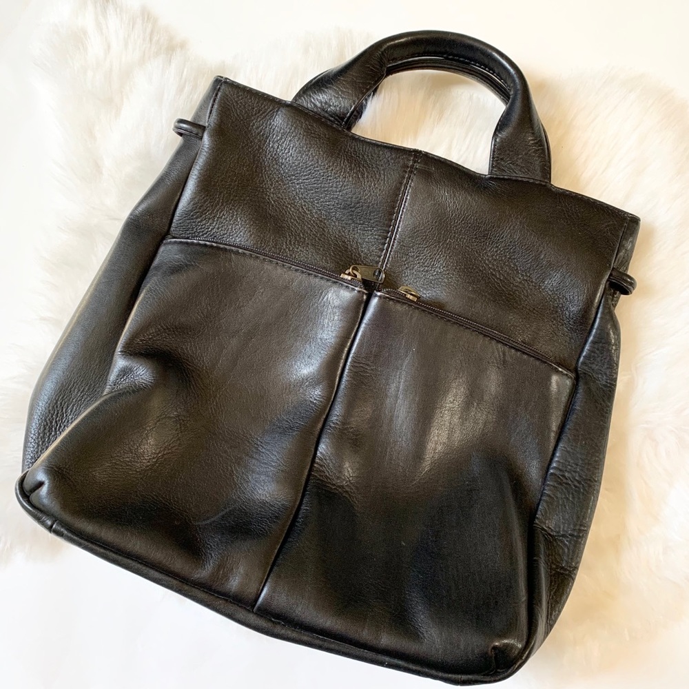 HOBO international black leather backpack/…